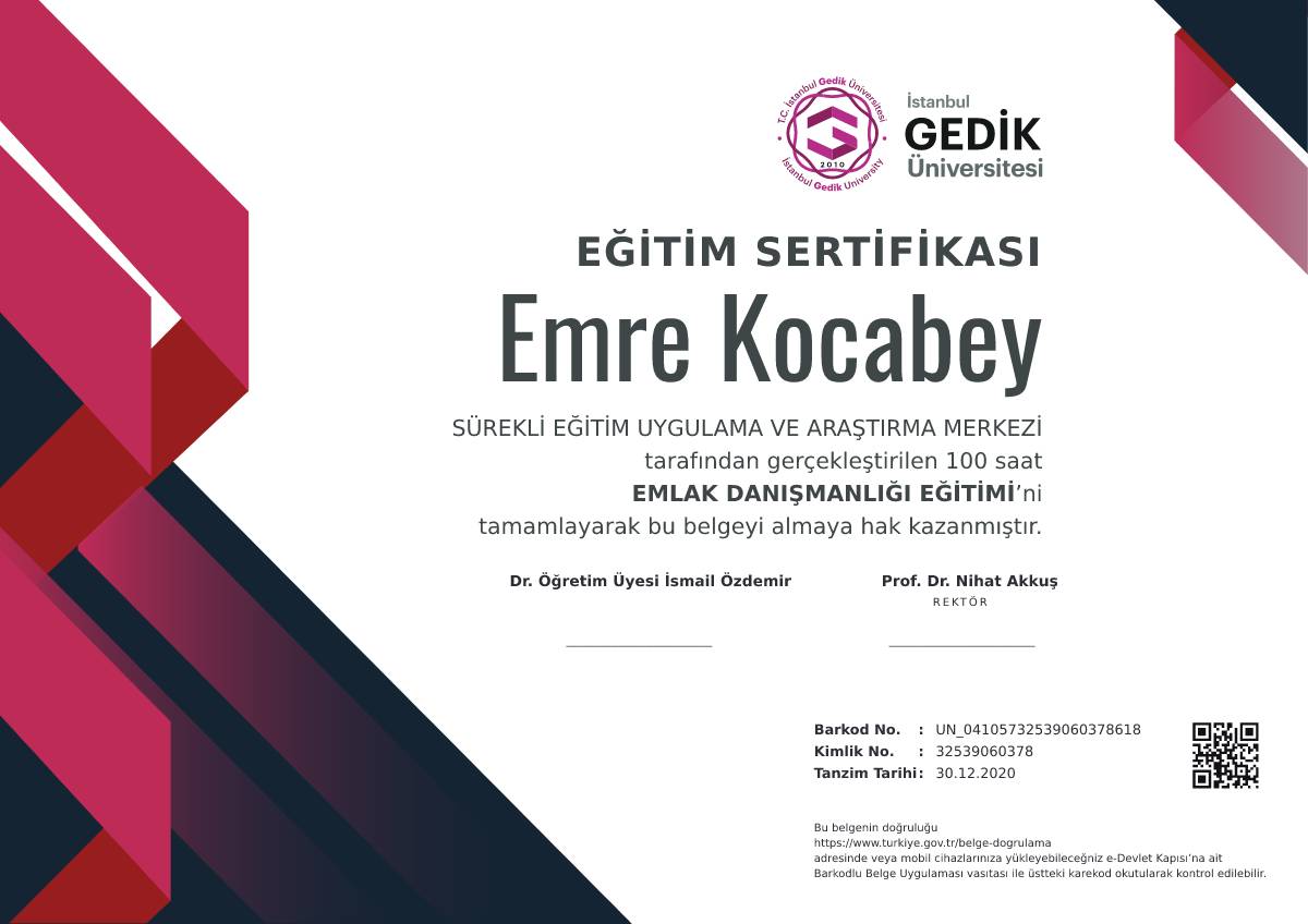 Emlak Danışmanlığı Kursu